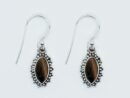 Silver Earring MRQ Tiger Eye