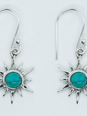 Silver Earring Star Turquoise