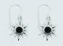 Silver Earring Star Onyx