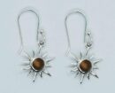 Silver Earring Star Tiger Eye