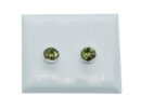 Silver Stud Round Cut Peridot