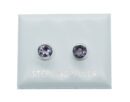Silver Stud Round Cut Amethyst