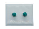 Silver Stud Round  Turquoise