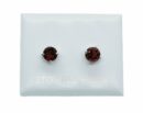 Silver Stud Round Cut Garnet