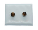 Silver Stud Round Tiger Eye