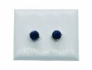 Silver Stud Round Cut Lapis