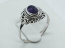 Silver Ring Oval Amethyst