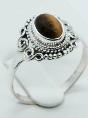 Silver Ring Oval Tiger Eye