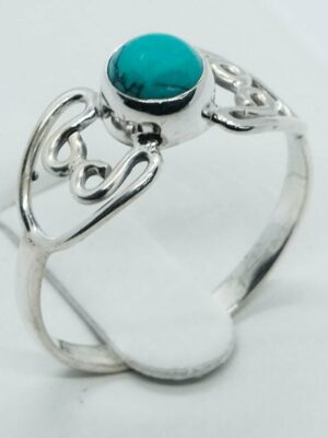 Silver Ring HeartsTurquoise