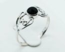 Silver Ring Hearts Onyx