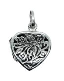 Silver Locket Heart Filigree