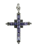 Silver Pendant Cross Amethyst