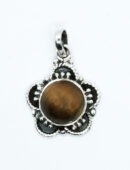 Silver Pendant Round Tiger Eye