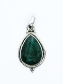 Silver Pendant Emerald 2cm