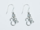 Silver Earring Om Moonstone