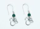 Silver Earring Om Emerald
