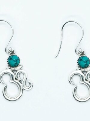 Silver Earring Om Turquiose