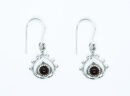 Silver Earring Pear Garnet