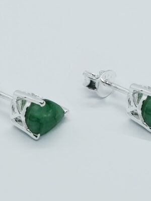 Silver Stud Cut Emerald