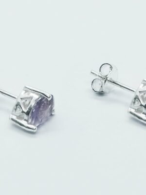 Silver Stud Cut Amethyst