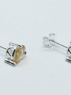 Silver Stud Cut Citrine