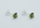 Silver Stud Square Cut Peridot