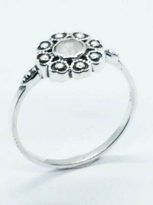 Silver Ring Flower Moonstone