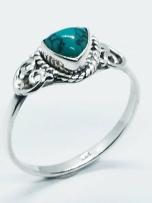 Silver Ring Heart Turquoise