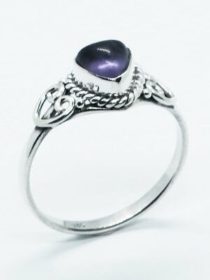 Silver Ring Heart Amethyst