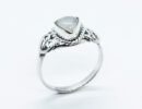 Silver Ring Heart Moonstone