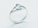 Silver Ring Pear Cut Blue Topaz