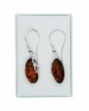 Silver Amber Earring Oval 2.8g
