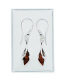 Silver Amber Earring Drop 2.3g