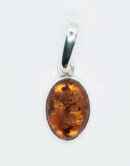 Silver Amber Pendant Oval 2g