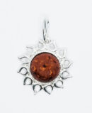 Silver Amber Pendant Sun 1.7g