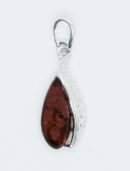 Silver Amber Pendant Teardrop 1.6g