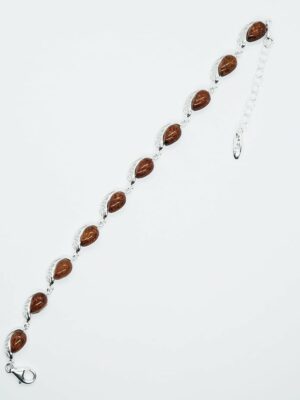 Silver Amber Bracelet Teardrop