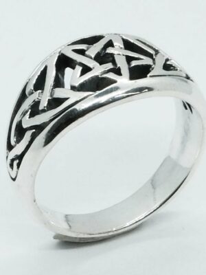 Silver Ring Pentagram Large