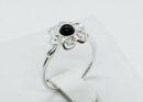 Silver Amber Ring Flower 1.8g