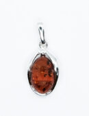 Silver Amber Pendant Oval 1.7g