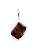 Silver Amber Pendant Sq 1.4g