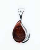 Silver Amber Pendant Tear 1.9g