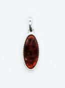 Silver Amber Pendant Oval 1.3g