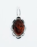 Silver Amber Pendant Oval 1.8g