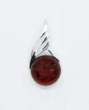 Silver Amber Pendant Round 2g