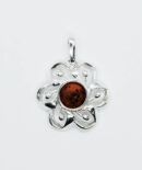 Silver Amber Pendant Flower1.8