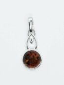 Silver Amber Pendant Round 1.4