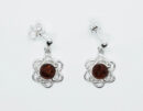 Silver Amber Earring Flower2.6g