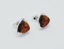 Silver Amber Stud Triangle 2.36g