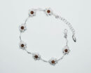 Silver Amber Bracelet Flower  6.4g